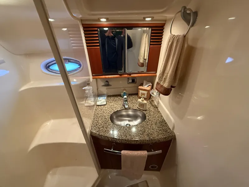 Slide: The Image of Luxurious bathroom in 2006 Sea Ray 52 Sundancer yacht with granite countertop. - 20