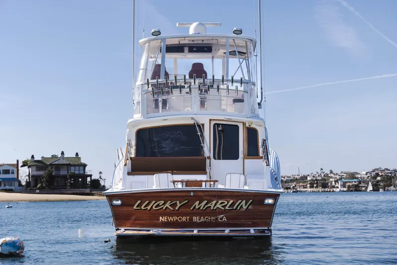 Slide: The Image of 1987 Ocean Yachts Convertible boat named "Lucky Marlin" in Newport Beach, CA. - 31