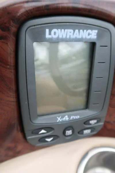 Slide: The Image of Lowrance X-4 Pro fishfinder on 2008 Godfrey SAN PAN 2500 RE boat dashboard. - 15