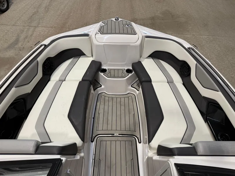 Slide: The Image of 2020 Yamaha Boats 212 interior with sleek seating and modern design. - 6