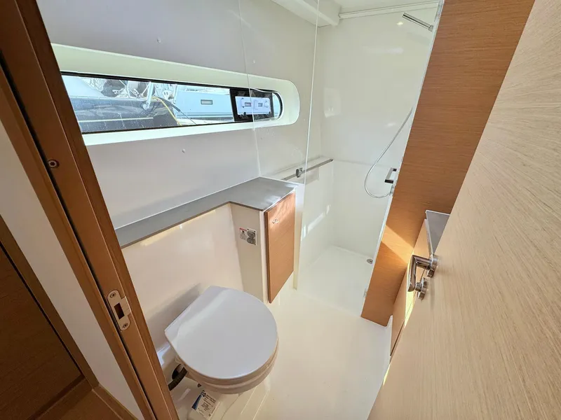 Slide: The Image of Modern bathroom in 2023 Excess 12 yacht with sleek design and natural lighting. - 29