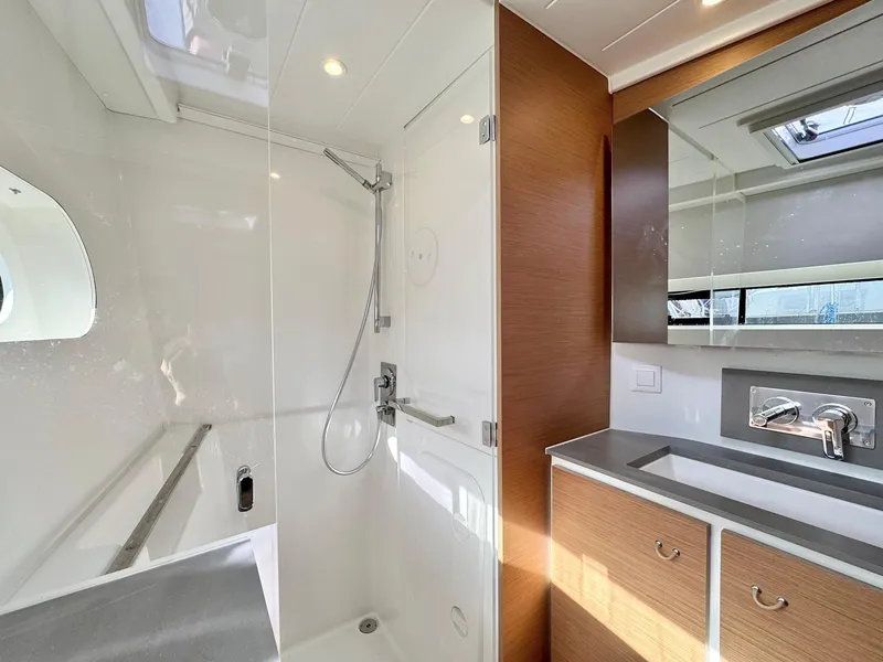 Slide: The Image of Modern bathroom in 2023 Excess 12 yacht with shower and vanity. - 31