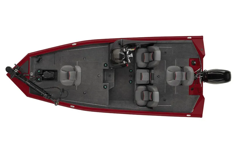 Slide: The Image of Top view of 2022 Tracker PRO TEAM 175 TWX fishing boat with seating layout. - 25