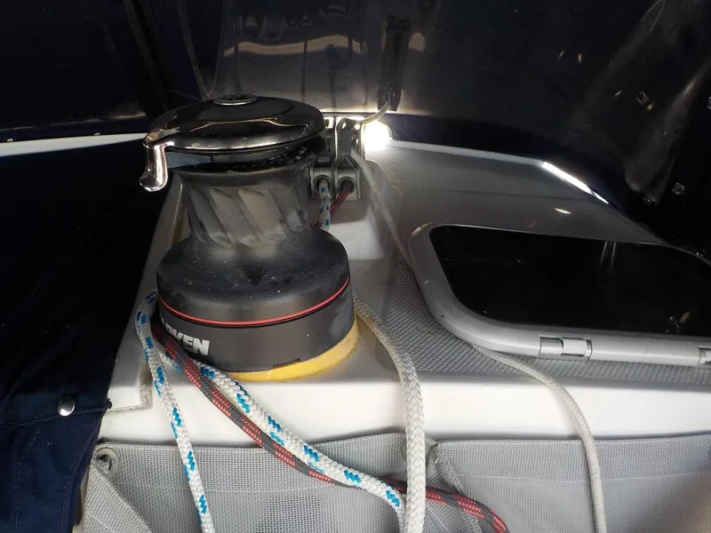 Slide: The Image of Winch and ropes on a 2002 Catalina 42 MK11 sailboat deck. - 35