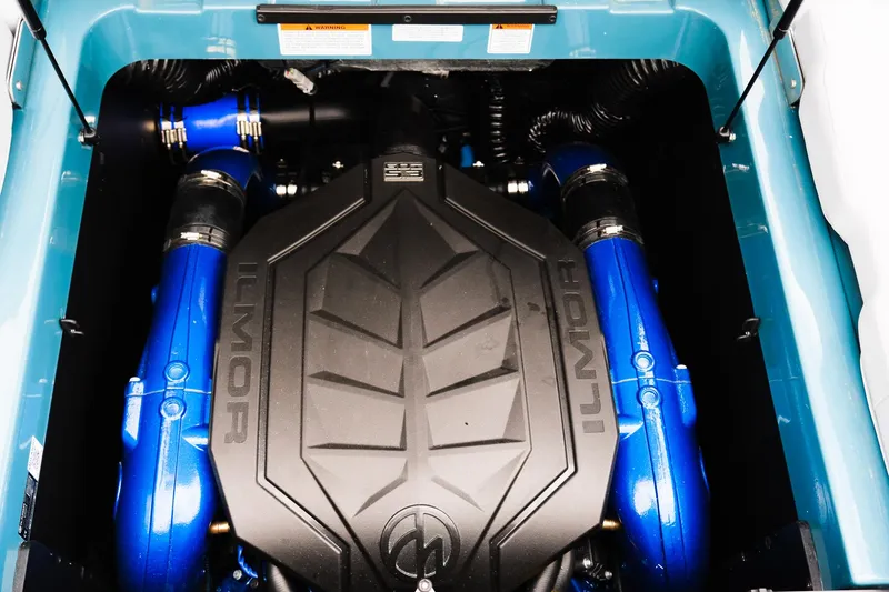 Slide: The Image of 2025 MasterCraft XT24 engine with blue accents and Ilmor branding. - 40