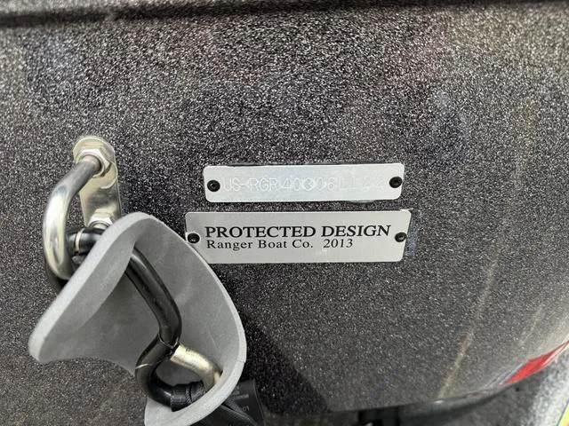 Slide: The Image of Ranger 212LS 2022 boat with protected design label and serial number plate. - 9