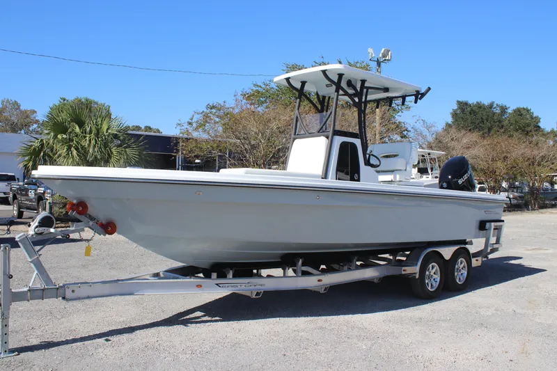 The Image of 2025 East Cape 25 Open boat on trailer, parked outdoors. - 0