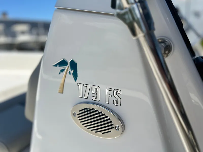 Slide: The Image of 2025 Key West 179 FS boat detail with logo and speaker. - 28
