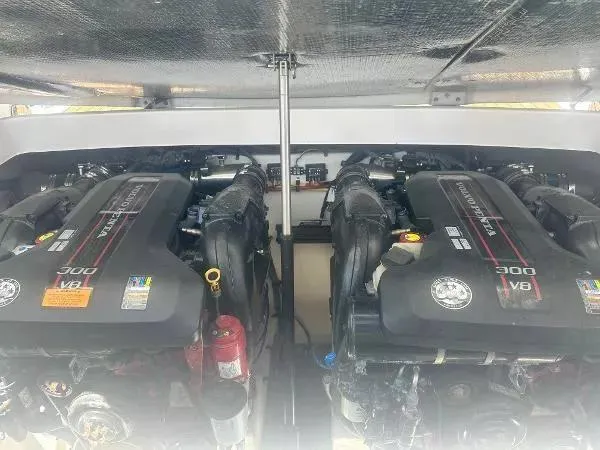 Slide: The Image of Twin V8 engines in a 2014 Chaparral 307 SSX boat. - 19