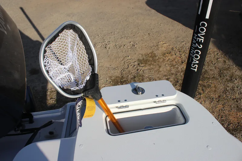 Slide: The Image of Fishing net and storage compartment on 2025 Sea Fox 248 Commander boat. - 9