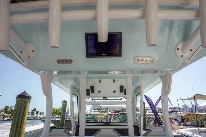 Slide: The Image of 2026 Sea Fox 368 Commander boat interior with modern amenities and sleek design. - 19
