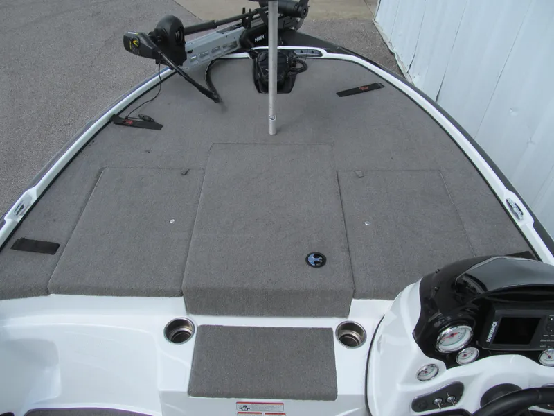 Slide: The Image of 2011 Nitro Z-6 boat deck with trolling motor and control panel. - 7