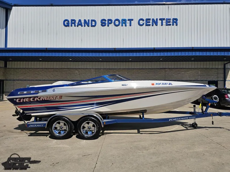 Slide: The Image of 2012 Checkmate ZT 230 BR boat on trailer at Grand Sport Center. - 3