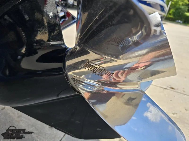 Slide: The Image of Close-up of a shiny boat propeller on a 2012 Checkmate ZT 230 BR. - 31