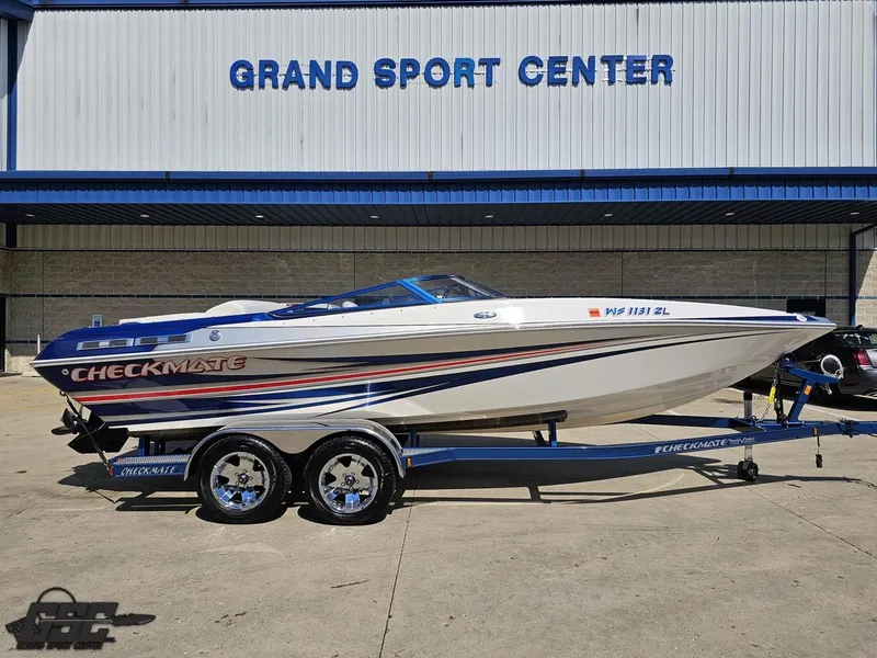 Slide: The Image of 2012 Checkmate ZT 230 BR boat on trailer at Grand Sport Center. - 4