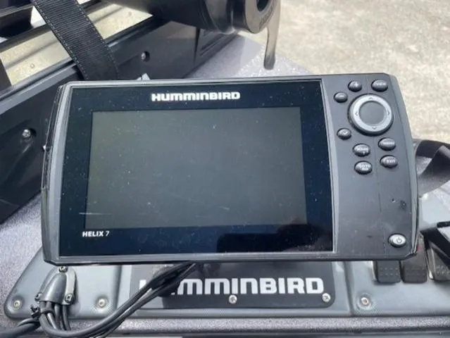 Slide: The Image of Humminbird Helix 7 fish finder on a 2011 Ranger 188 VX boat dashboard. - 6