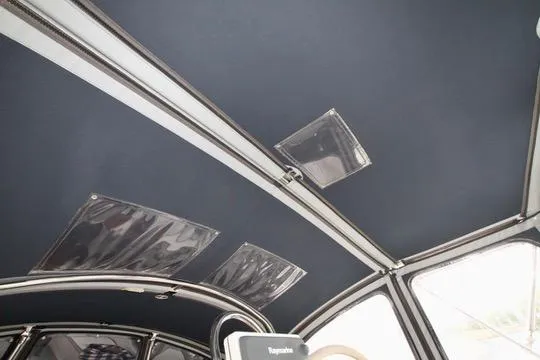 Slide: The Image of Interior view of 2001 Hunter Passage 420 sailboat canopy with windows. - 30