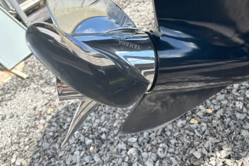Slide: The Image of Close-up of a Yamaha boat propeller on a 2019 Phoenix 920 PRO XP. - 19