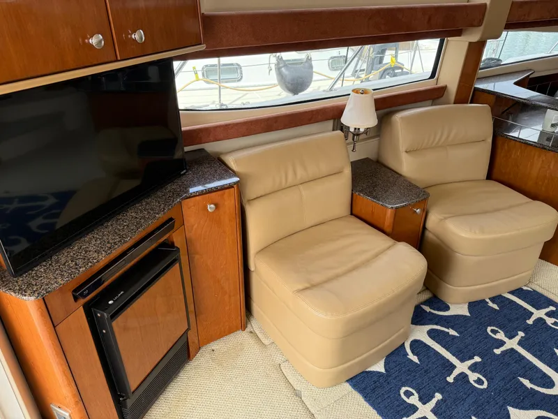 Slide: The Image of Luxurious interior of 2006 Meridian 391 Sedan with leather seating and nautical decor. - 6