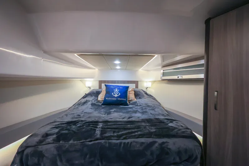 Slide: The Image of Luxurious cabin interior of 2022 Regal 36 Grande Coupe yacht. - 31