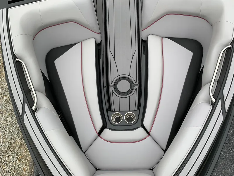 Slide: The Image of 2019 Moomba Craz boat interior with sleek seating and modern design. - 19