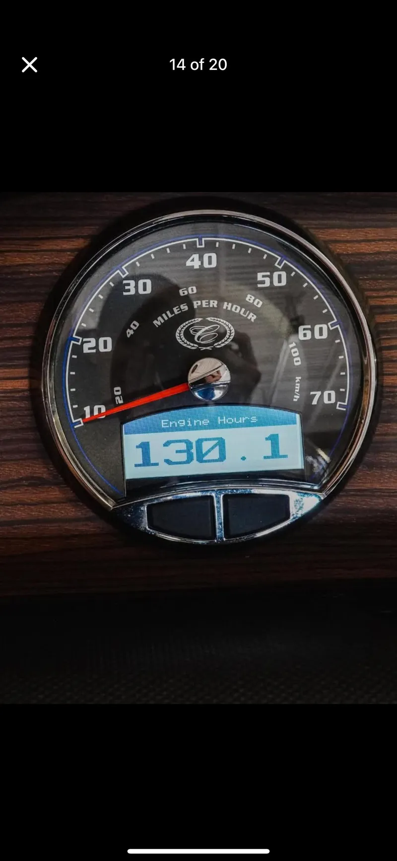 Slide: The Image of Speedometer of 2013 Cobalt A28 showing 130.1 engine hours. - 10