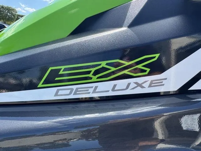Slide: The Image of 2018 Yamaha WaveRunner EX Deluxe logo with green and gray accents. - 10