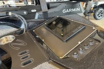 Slide: The Image of 2025 Ranger Z518 Cup-Equipped boat dashboard with Garmin navigation system. - 10