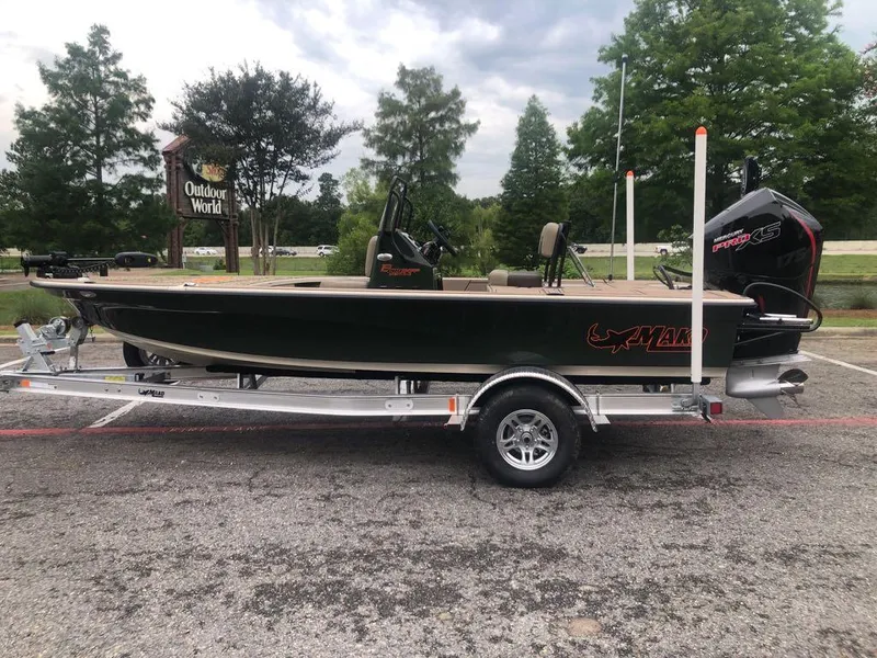 The Image of 2025 Mako 18 Pro Skiff Backwater Edition on trailer, parked outdoors. - 0