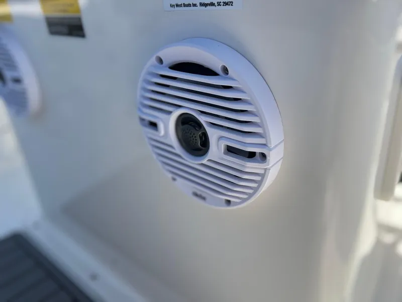 Slide: The Image of Speaker on 2025 Key West 1720 Center Console boat, close-up view. - 26