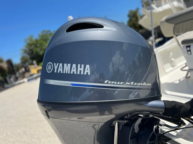 Slide: The Image of Yamaha four-stroke engine on 2025 Key West 1720 Center Console boat. - 9