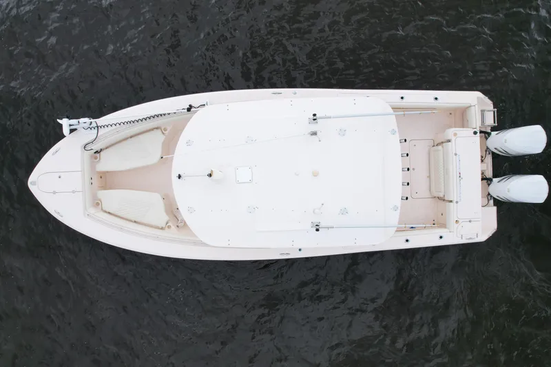 Slide: The Image of Overhead view of 2008 Grady-White Canyon 336 boat on water. - 12