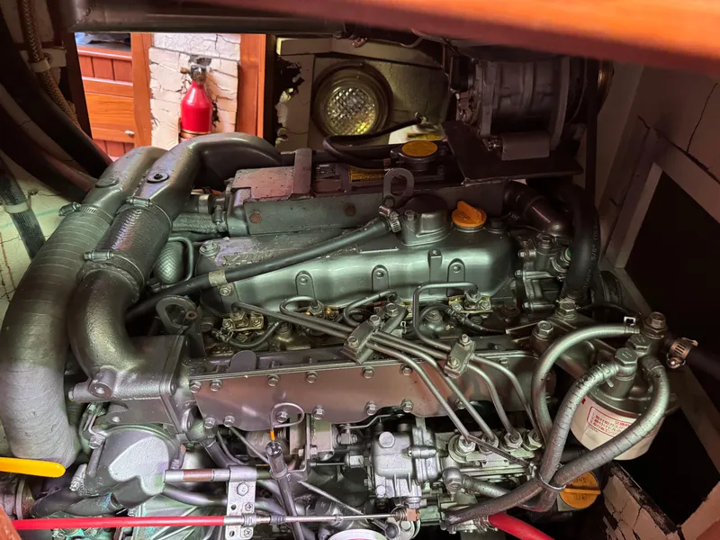 Slide: The Image of Engine compartment of a 1987 Hans Christian Christina 40 sailboat. - 9