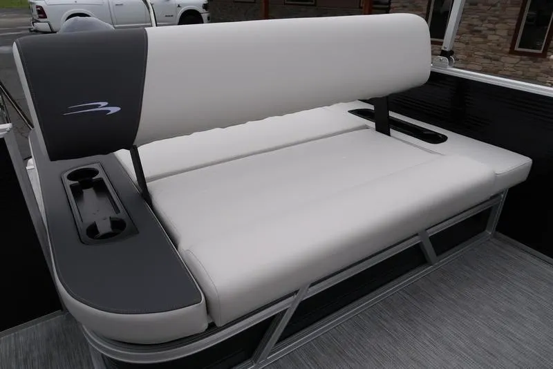 Slide: The Image of 2025 Bennington S Swingback 22 SSB Limited boat seating, featuring sleek design and comfortable upholstery. - 8
