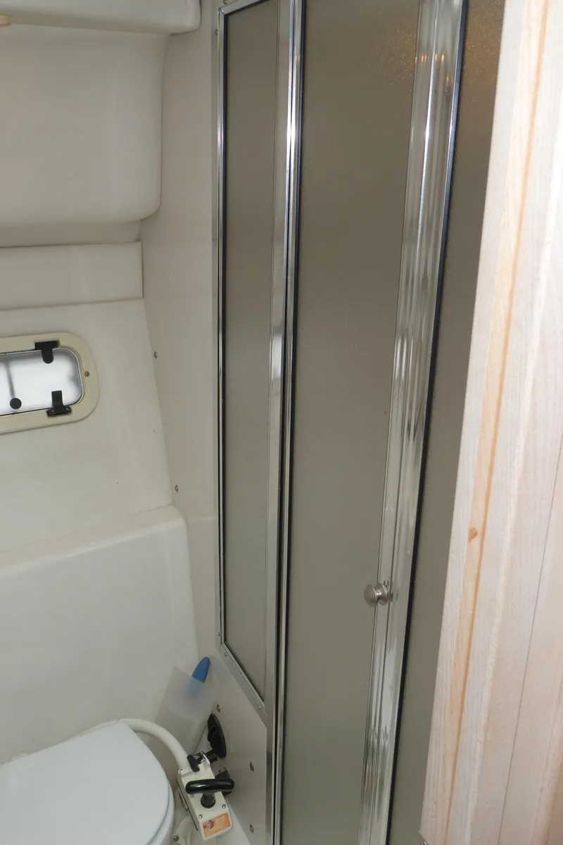 Slide: The Image of Bathroom interior of 1996 Bayliner 3488 Avanti Command Bridge yacht. - 18