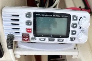 Slide: The Image of Standard Horizon Eclipse marine radio on Parker 2520 Modified Vee Sport Cabin, 1989 model. - 13