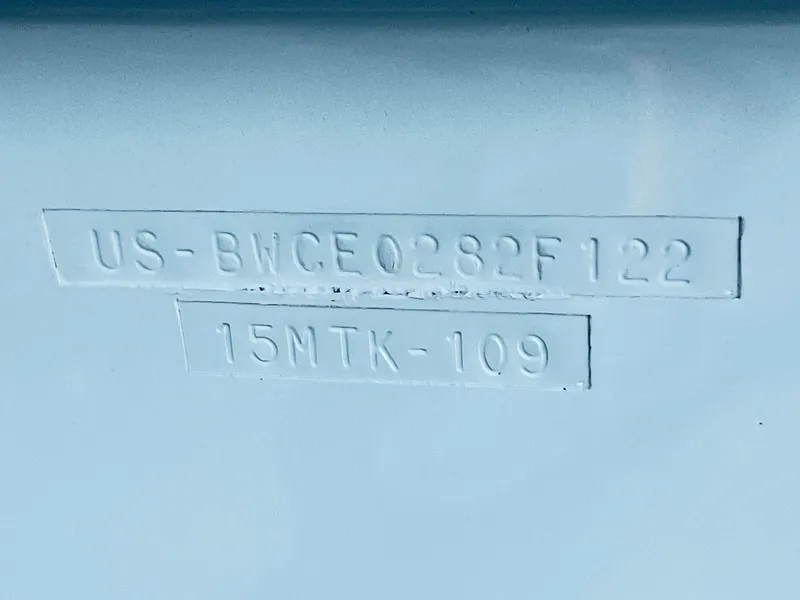 Slide: The Image of Hull identification number on a 2022 Boston Whaler 150 Montauk boat. - 10