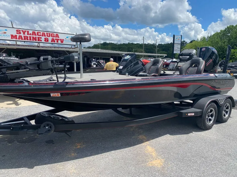 Slide: The Image of 2022 Nitro Z20 Pro boat at Sylacauga Marine & ATV dealership, parked outdoors. - 8