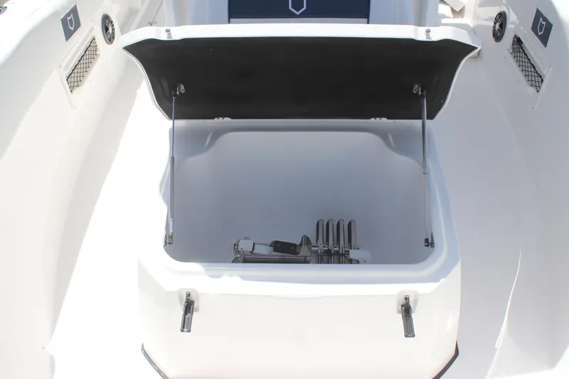 Slide: The Image of Open storage compartment on 2025 Sea Fox 268 Commander boat. - 23