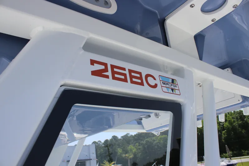 Slide: The Image of 2025 Sea Fox 268 Commander boat detail, showcasing model branding and sleek design. - 38