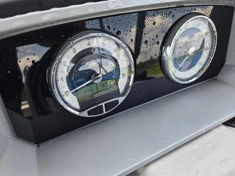 Slide: The Image of Dashboard of 2022 Barletta Corsa 23U with analog gauges and digital display. - 10