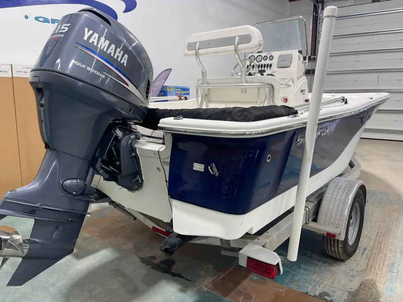 Slide: The Image of 2012 Sea Fox 180XT boat with Yamaha 115HP outboard motor on trailer. - 11