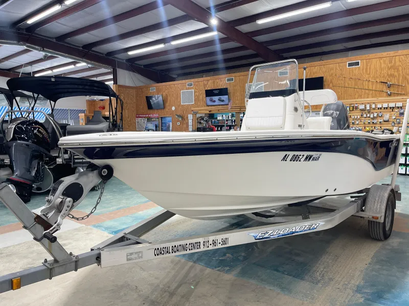 Slide: The Image of 2012 Sea Fox 180XT boat on trailer in showroom, Coastal Boating Center. - 6
