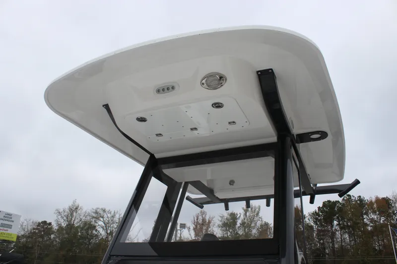 Slide: The Image of 2025 Sea Fox 228 Commander boat T-top with integrated lighting and speakers. - 26