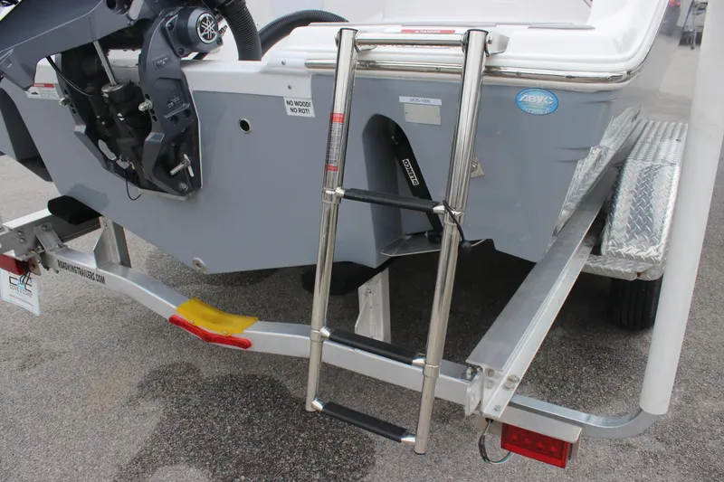 Slide: The Image of 2025 Sea Fox 228 Commander boat with ladder and trailer detail. - 6