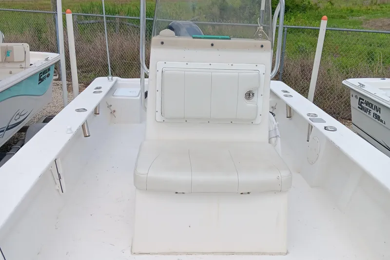 Slide: The Image of 2020 May-Craft 19 Cape Classic boat interior with seating and storage. - 7