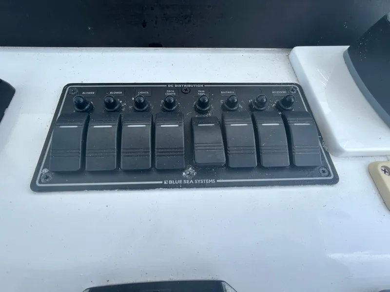 Slide: The Image of Control panel on 2017 Chesapeake 53 Center Console boat by Blue Sea Systems. - 44