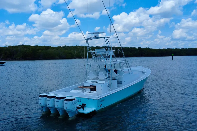 Slide: The Image of 2017 Chesapeake 53 Center Console boat on water under blue sky. - 6