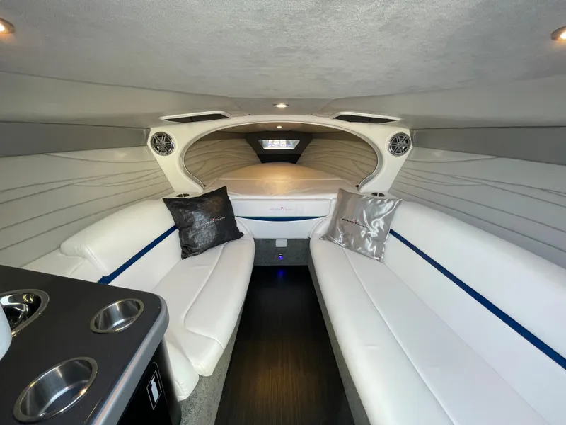 Slide: The Image of Luxurious interior of 2018 Formula 292 FASTech boat with white seating and modern design. - 19