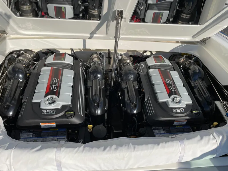 Slide: The Image of 2018 Formula 292 FASTech boat engines, showcasing dual 350 horsepower motors. - 34